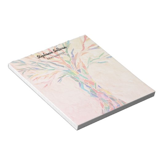 Reiki Master Rainbow Tree Personalized Notitieblok (Schuin)
