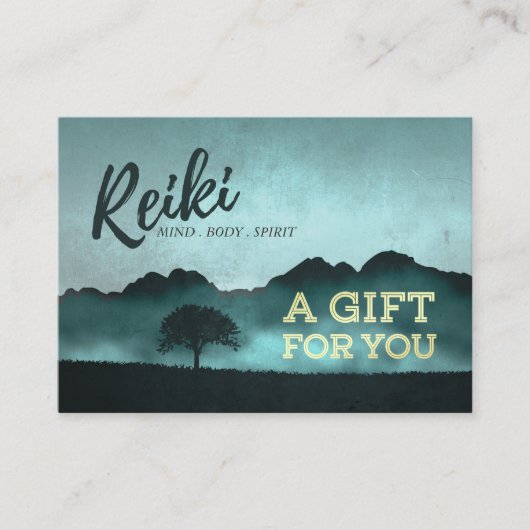 Reiki Master Yoga Instructor Cadeaubon Kaart Kortingskaartje (Voorkant)