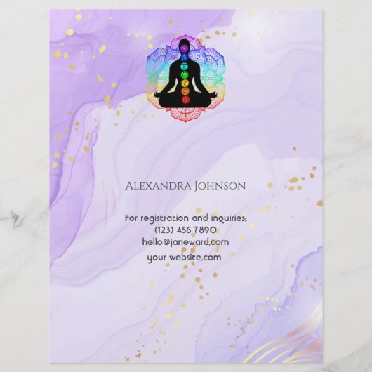 Reiki Master Zen Lavender Chakra Energy Healer Flyer (Achterkant)