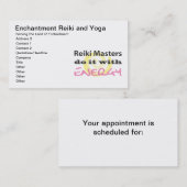 Reiki Masters doen het met energie Afsprakenkaartje (Voorkant / Achterkant)