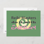 Reiki Masters doen het met energie Briefkaart (Voorkant / Achterkant)