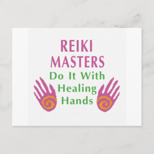 Reiki Masters doen het met helende handen Briefkaart