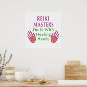 Reiki Masters doen het met helende handen Poster (Keuken)