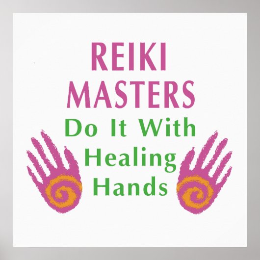 Reiki Masters doen het met helende handen Poster (Voorkant)