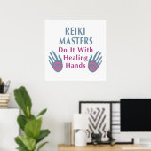 Reiki Masters doen het met helende handen Poster (Thuiskantoor)