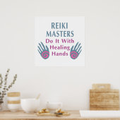 Reiki Masters doen het met helende handen Poster (Keuken)