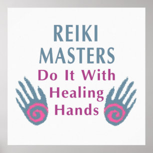 Reiki Masters doen het met helende handen Poster