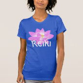 "Reiki" met een roze lotusbloesem T-shirt (Voorkant)