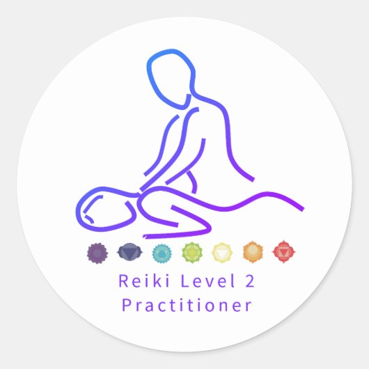 Reiki Niveau 2 Praktijkoverzicht Wit Ronde Sticker (Voorkant)