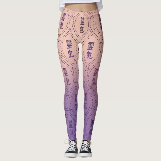 Reiki Pattern op paarse pastel Leggings (Voorkant)
