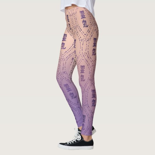 Reiki Pattern op paarse pastel Leggings (Links)