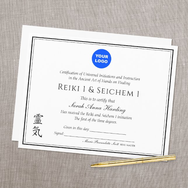 Reiki Practitioner Certificate of Completion Award (Creator heeft geüpload)