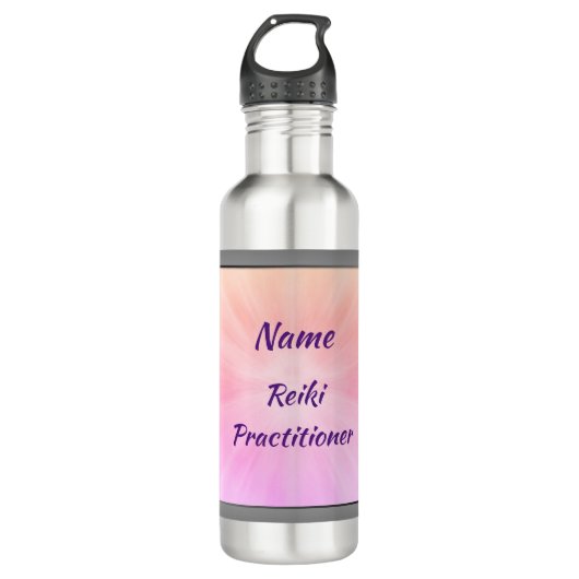 Reiki Practitioner gepersonaliseerd Waterfles (Voorkant)