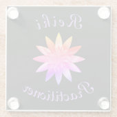 Reiki Practitioner Glazen Onderzetter (Achterkant)