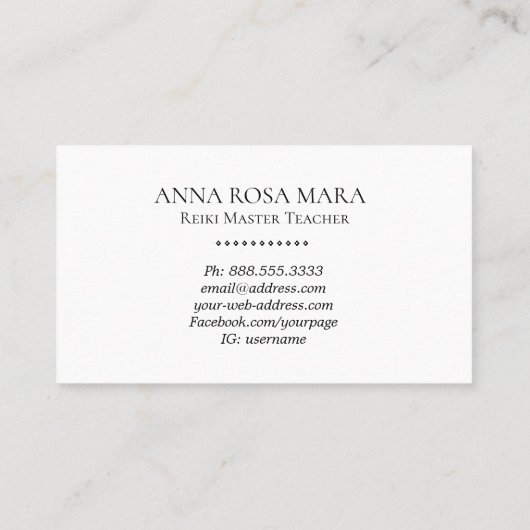 *~* Reiki Practitioner Heal Master Energy Healer Visitekaartje (Achterkant)