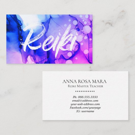 *~* Reiki Practitioner Healer Master Energy Bold Visitekaartje (Voorkant / Achterkant)