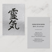 *~* Reiki Practitioner Master Symbol Silver Grey Visitekaartje (Voorkant / Achterkant)