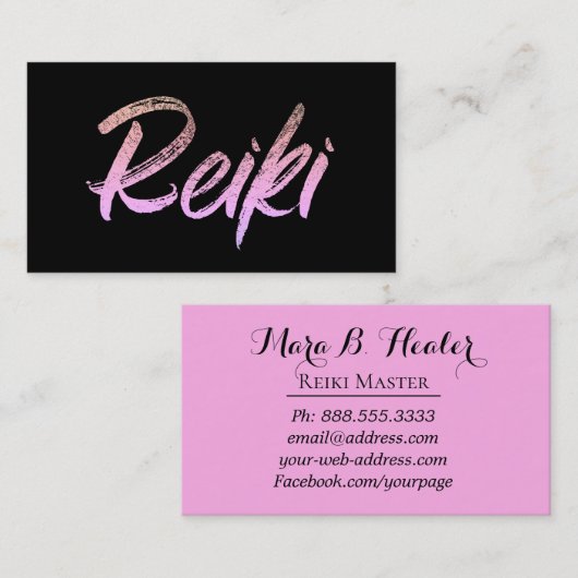 *~* Reiki Practitioner of Master Energy Healer Visitekaartje (Voorkant / Achterkant)