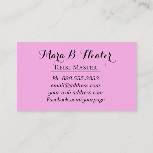 *~* Reiki Practitioner of Master Energy Healer Visitekaartje (Achterkant)