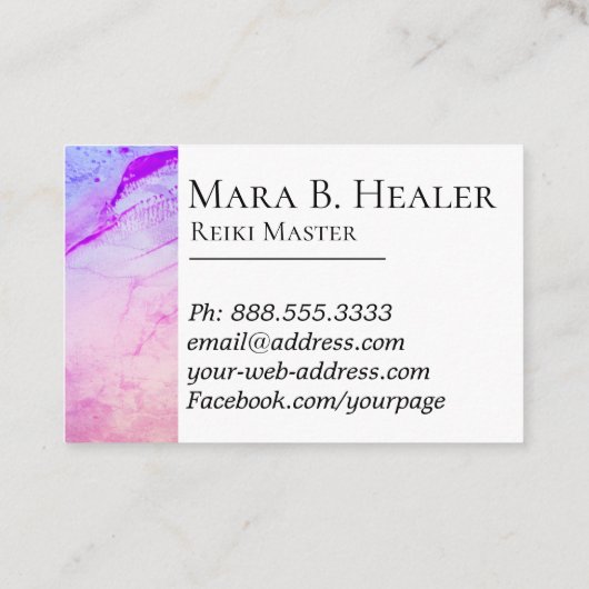 ** Reiki Practitioner Reiki Master Energy Healer Visitekaartje (Achterkant)