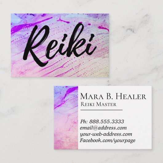 ** Reiki Practitioner Reiki Master Energy Healer Visitekaartje (Voorkant / Achterkant)