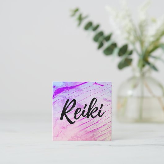 *~* Reiki Practitioner Reiki Master Healer Teacher Vierkante Visitekaartje (Staand voorkant)