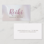 Reiki Practitioner Script Irisdescent Pearl Visitekaartje (Voorkant / Achterkant)