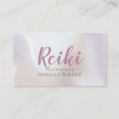 Reiki Practitioner Script Irisdescent Pearl Visitekaartje (Voorkant)