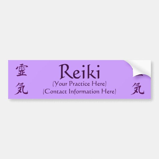 Reiki Praktijk Adverteren Bumpersticker (Voorkant)