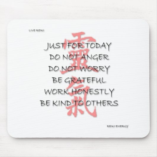 REIKI PRICIPLES IN HET ENGELS BIJ UW VINGERTIPS!!! MUISMAT (Voorkant)