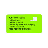 Reiki Principe Labels (Voorkant)