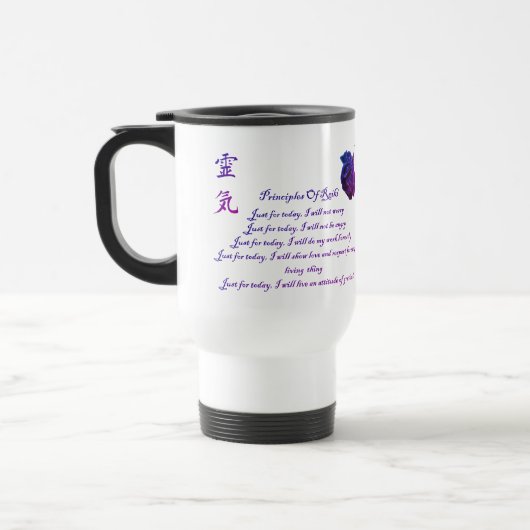 Reiki-principes alleen voor huidige kleuren reisbeker (Links)