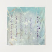 Reiki Principes Bleek blauw ontwerp Wandkleed (Voorkant (horizontaal))