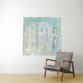 Reiki Principes Bleek blauw ontwerp Wandkleed (In Situ (horizontaal))