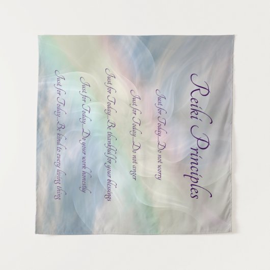 Reiki Principes Rainbow Mandala-ontwerp Wandkleed (Voorkant (horizontaal))