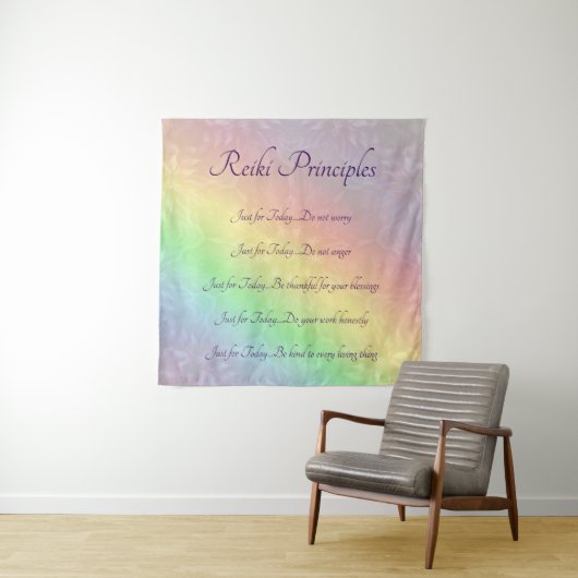 Reiki Principes Rainbow Mandala-ontwerp Wandkleed (In situ)