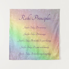 Reiki Principes Rainbow Mandala-ontwerp Wandkleed