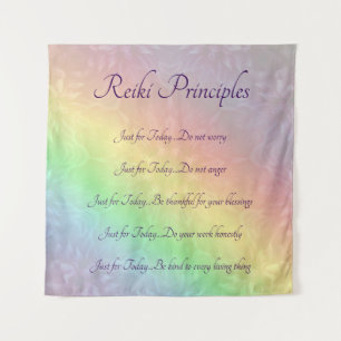 Reiki Principes Rainbow Mandala-ontwerp Wandkleed
