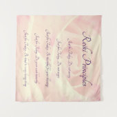Reiki Principes Roze roze ontwerp Wandkleed (Voorkant (horizontaal))