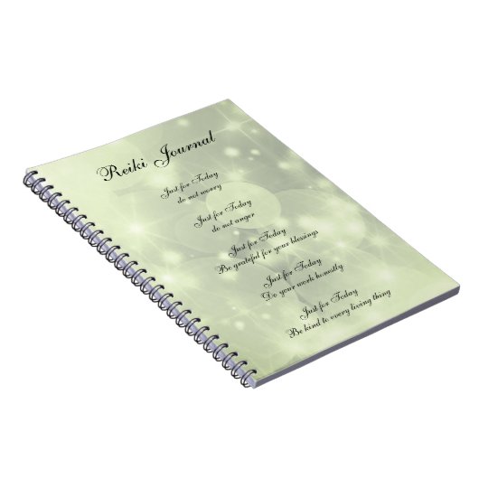 Reiki Principes sparkly design Notitieboek (Rechterzijde)