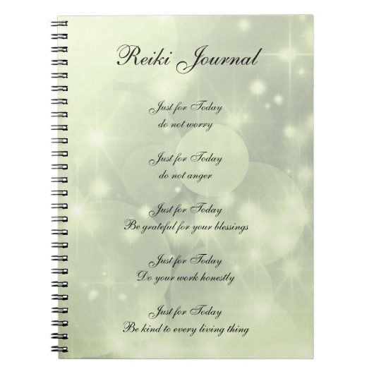 Reiki Principes sparkly design Notitieboek (Voorkant)