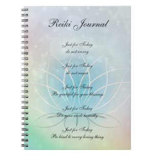 Reiki Principes sparkly Lotus design Notitieboek