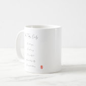 Reiki principes, voorschriften koffiemok (Voorkant links)