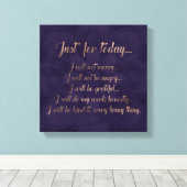 Reiki Principles- Goud op paarse lotus Canvas Afdruk (Insitu (Houten vloer))