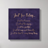 Reiki Principles- Goud op paarse lotus Canvas Afdruk (Voorkant)