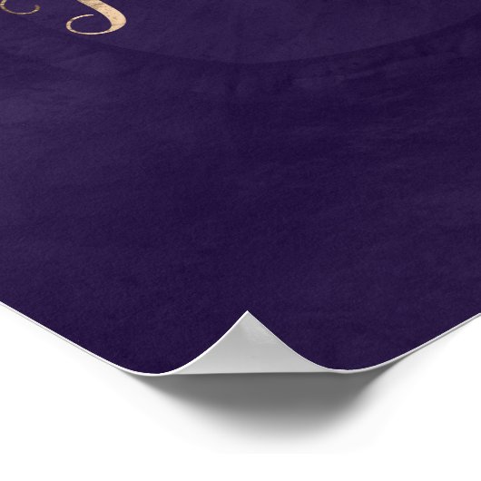 Reiki Principles- Goud op paarse lotus Poster (Hoek)