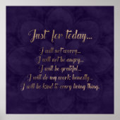 Reiki Principles- Goud op paarse lotus Poster (Voorkant)