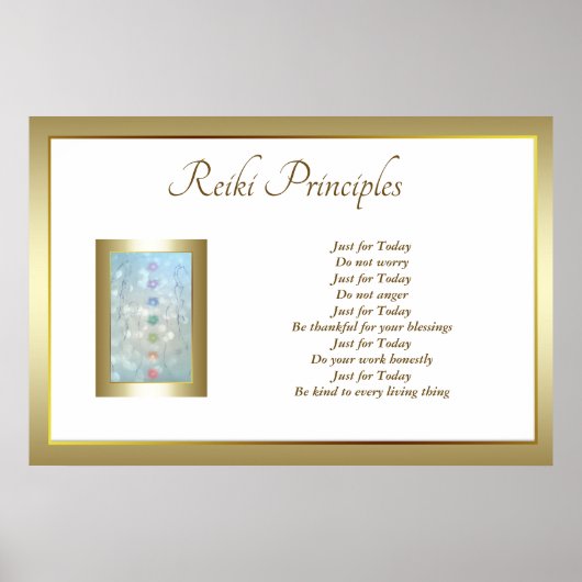 Reiki Principles Healing Hands design Poster (Voorkant)