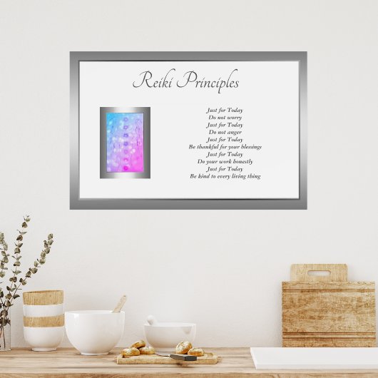 Reiki Principles Healing Hands design Poster (Keuken)