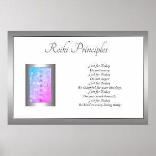 Reiki Principles Healing Hands design Poster
